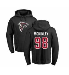 Atlanta Falcons #98 Takkarist McKinley Black Name & Number Logo Pullover Hoodie