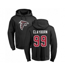 Atlanta Falcons #99 Adrian Clayborn Black Name & Number Logo Pullover Hoodie