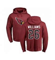 Arizona Cardinals #26 Brandon Williams Maroon Name & Number Logo Pullover Hoodie