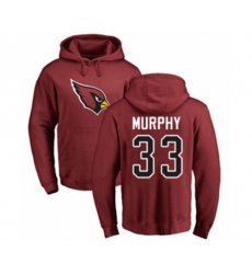 Arizona Cardinals #33 Byron Murphy Maroon Name & Number Logo Pullover Hoodie