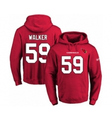Arizona Cardinals #59 Joe Walker Red Name & Number Pullover Hoodie