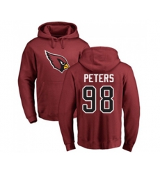 Arizona Cardinals #98 Corey Peters Maroon Name & Number Logo Pullover Hoodie