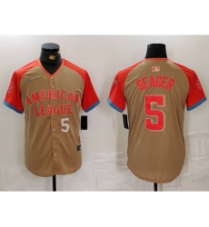 American League 5 Corey Seager Cream 2024 All Star Limited Stitched Baseball Jersey 4