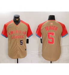 American League 5 Corey Seager Cream 2024 All Star Limited Stitched Baseball Jersey 5