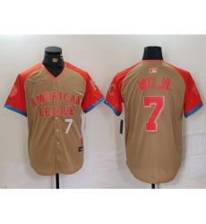 American League 7 Bobby Witt Jr Cream 2024 All Star Limited Stitched Jersey 3