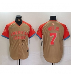 American League 7 Bobby Witt Jr Cream 2024 All Star Limited Stitched Jersey 4