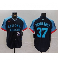 National League 37 Teoscar Hernandez Navy 2024 All Star Limited Stitched Baseball Jersey  1