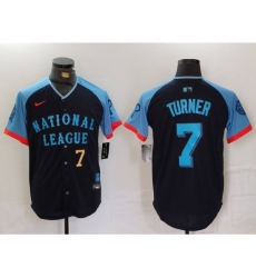 National League 7 Trea Turner Navy 2024 All Star Limited Stitched Baseball Jersey 7
