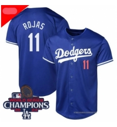 Los Angeles Dodgers Miguel Rojas #11 Blue 2024 World Series Champions Stitched MLB Jersey