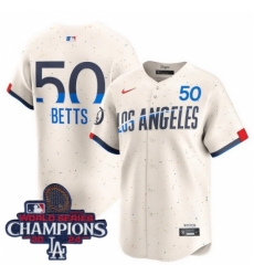 Los Angeles Dodgers Mookie Betts #50 Ice Cream 2024 World Series Champions Stitched MLB Jersey