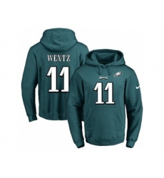 Philadelphia Eagles #11 Carson Wentz Midnight Green Name & Number Pullover NFL Hoodie