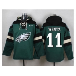 Philadelphia Eagles #11 Carson Wentz Midnight Green Player Pullover Hoodie Philadelphia Eagles #11 Carson Wentz Midnight Green Player Pullover Hoodie