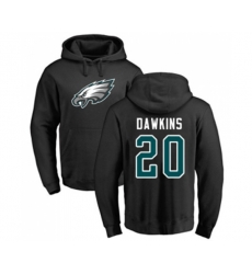 Philadelphia Eagles #20 Brian Dawkins Black Name & Number Logo Pullover Hoodie