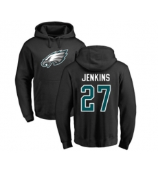Philadelphia Eagles #27 Malcolm Jenkins Black Name & Number Logo Pullover Hoodie