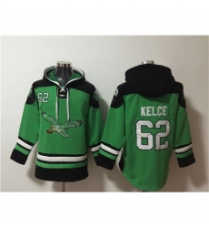Philadelphia Eagles #62 Jason Kelce Green Ageless Must-Have Lace-Up Pullover Hoodie