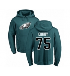 Philadelphia Eagles #75 Vinny Curry Green Name & Number Logo Pullover Hoodie