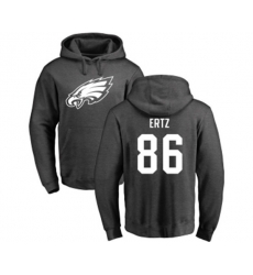 Philadelphia Eagles #86 Zach Ertz Ash One Color Pullover Hoodie