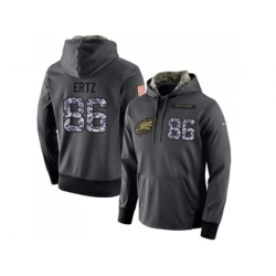 Philadelphia Eagles #86 Zach Ertz Stitched Black Anthracite Salute to Service Player Performance Hoodie Philadelphia Eagles #86 Zach Ertz Stitched Black Anthracite Salute to Service Player Performance Hoodie