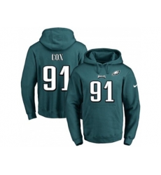 Philadelphia Eagles #91 Fletcher Cox Midnight Green Name & Number Pullover NFL Hoodie