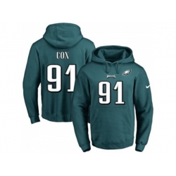 Philadelphia Eagles #91 Fletcher Cox Midnight Green Name & Number Pullover NFL Hoodie Philadelphia Eagles #91 Fletcher Cox Midnight Green Name & Number Pullover NFL Hoodie