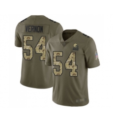 Cleveland Browns #54 Olivier Vernon Limited Olive Camo 2017 Salute to Service Football Jersey