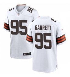 Cleveland Browns #95 Myles Garrett Nike White Away Vapor Limited Jersey