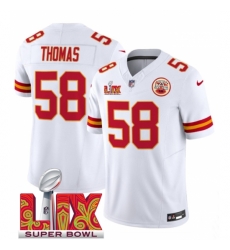 Kansas City Chiefs #58 Derrick Thomas White 2025 Super Bowl LIX F.U.S.E. Vapor Limited Stitched Football Jersey