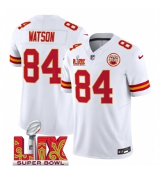 Kansas City Chiefs #84 Justin Watson White 2025 Super Bowl LIX F.U.S.E. Vapor Limited Stitched Football Jersey