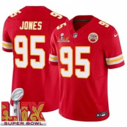 Kansas City Chiefs Chris Jones #95 Red 2024 2025 Super Bowl LIX F U S E Stitched Jersey