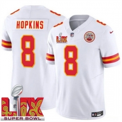 Kansas City Chiefs DeAndre Hopkins #8 White 2024 2025 Super Bowl LIX F U S E Stitched Jersey