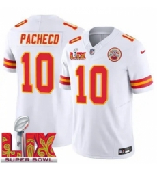 Kansas City Chiefs Isiah Pacheco #10 White 2024 2025 Super Bowl LIX F U S E Stitched Jersey