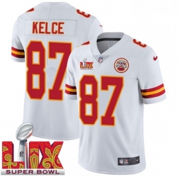 Kansas City Chiefs Travis Kelce #87 White 2024 2025 Super Bowl LIX F U S E Stitched Jersey