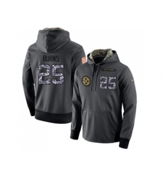 Pittsburgh Steelers #25 Artie Burns Stitched Black Anthracite Salute to Service Player Performance Hoodie