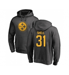 Pittsburgh Steelers #31 Donnie Shell Ash One Color Pullover Hoodie