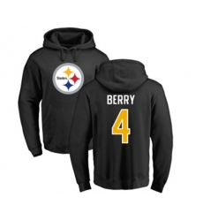 Pittsburgh Steelers #4 Jordan Berry Black Name & Number Logo Pullover Hoodie
