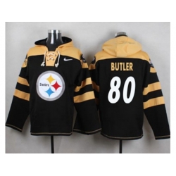 Pittsburgh Steelers #80 Jack Butler Black Player Pullover NFL Hoodie