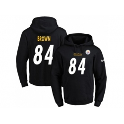 Pittsburgh Steelers #84 Antonio Brown Black Name & Number Pullover NFL Hoodie