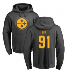 Pittsburgh Steelers #91 Stephon Tuitt Ash One Color Pullover Hoodie Pittsburgh Steelers #91 Stephon Tuitt Ash One Color Pullover Hoodie