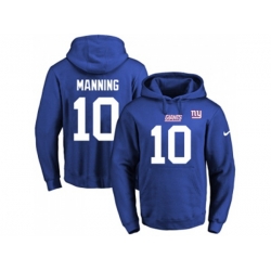 New York Giants #10 Eli Manning Royal Blue Name & Number Pullover NFL Hoodie