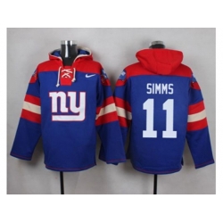 New York Giants #11 Phil Simms Royal Blue Player Pullover NFL Hoodie