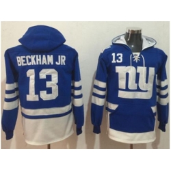New York Giants #13 Odell Beckham Jr Royal Blue White Name & Number Pullover NFL Hoodie