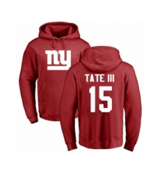 New York Giants #15 Golden Tate III Red Name & Number Logo Pullover Hoodie
