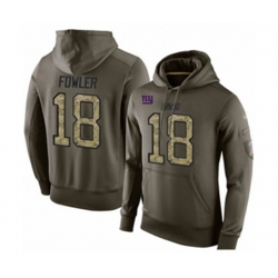 New York Giants #18 Bennie Fowler Green Salute To Service Pullover Hoodie