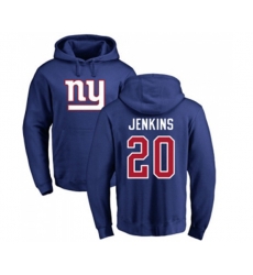 New York Giants #20 Janoris Jenkins Royal Blue Name & Number Logo Pullover Hoodie
