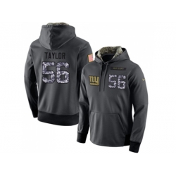 New York Giants #56 Lawrence Taylor Stitched Black Anthracite Salute to Service Player Performance Hoodie