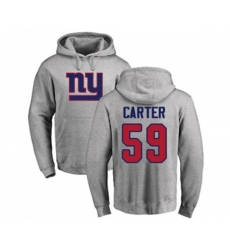 New York Giants #59 Lorenzo Carter Ash Name & Number Logo Pullover Hoodie