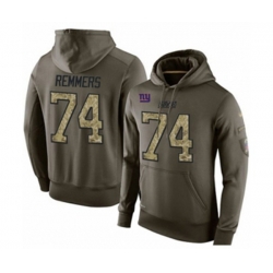 New York Giants #74 Mike Remmers Green Salute To Service Pullover Hoodie