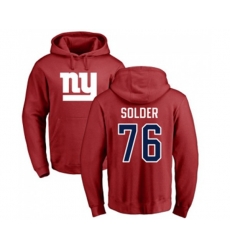New York Giants #76 Nate Solder Red Name & Number Logo Pullover Hoodie
