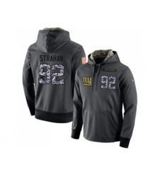 New York Giants #92 Michael Strahan Stitched Black Anthracite Salute to Service Player Performance Hoodie