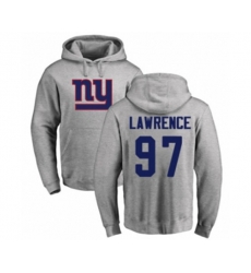 New York Giants #97 Dexter Lawrence Ash Name & Number Logo Pullover Hoodie